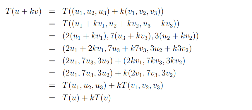 transformação linear de uma matriz 3x3.